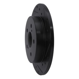 Lexus ES250 Brake Rotor (1) - Rear Right - R1 Concepts - Drilled & Slotted - Black - `15-`25